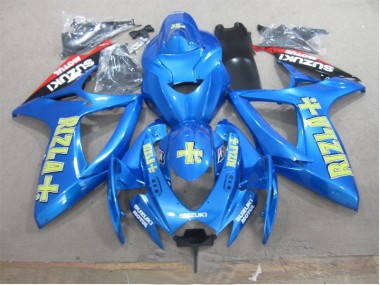 Blau Gelb Rizla GSXR 600 K6 2006-2007 Verkleidungen