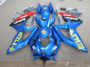Blau Gelb Rizla Weiß Motul GSXR 600 K8 2008-2010 Verkleidungen