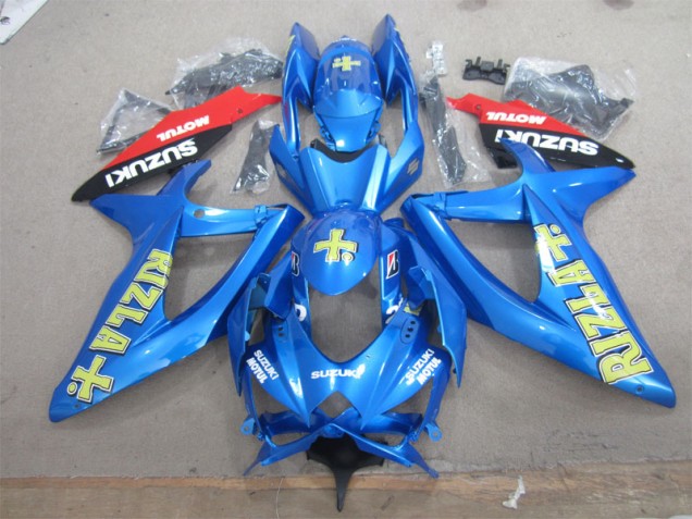 Blau Gelb Rizla Weiß Motul GSXR 600 K8 2008-2010 Verkleidungen Blau Gelb Rizla Weiß Motul GSXR 600 K8 2008-2010 Verkleidungen