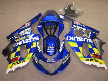 Blau Gelb Telefonica Movistar GSXR 1000 K1 2000-2002 Verkleidungen