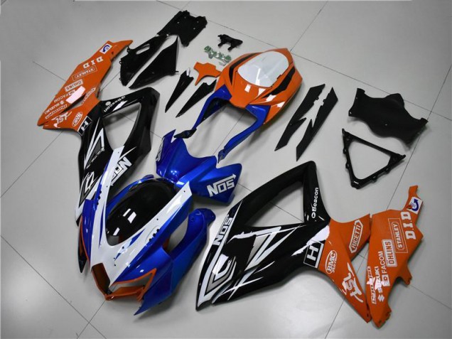 Blau Orange GSXR 600 / 750 K8 2008-2010 Verkleidungen