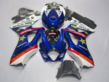 Blau Rot Rockstar GSXR 1000 K7 2007-2008 Verkleidungen