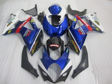 Blau Schwarz Rockstar GSXR 1000 K7 2007-2008 Verkleidungen