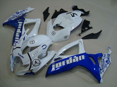 Blau Weiß Jordan GSXR 750 K6 2006-2007 Verkleidungen