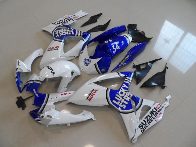 Blau Weiß Lucky Strike Motul 34 GSXR 750 K6 2006-2007 Verkleidungen Blau Weiß Lucky Strike Motul 34 GSXR 750 K6 2006-2007 Verkleidungen
