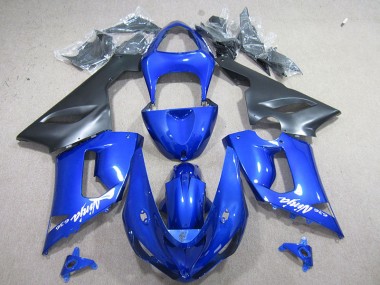 Blau Weiß Ninja 636 ZX6R 2005-2006 Verkleidungen