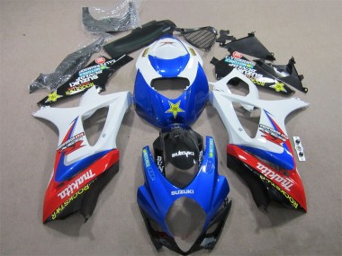 Blau Weiß Rockstar GSXR 1000 K7 2007-2008 Verkleidungen
