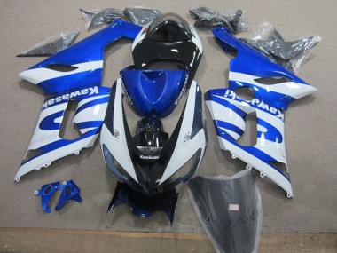 Blau Weiß ZX6R 2005-2006 Verkleidungen