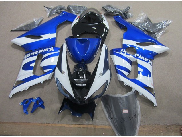 Blau Weiß ZX6R 2005-2006 Verkleidungen Blau Weiß ZX6R 2005-2006 Verkleidungen