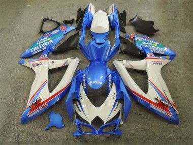 Blau Weiß mit Aufklebern GSXR 600 K8 2008-2010 Verkleidungen
