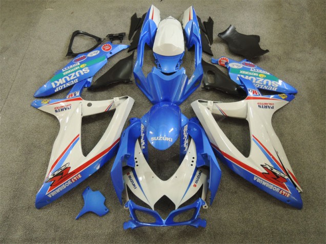 Blau Weiß mit Aufklebern GSXR 600 K8 2008-2010 Verkleidungen Blau Weiß mit Aufklebern GSXR 600 K8 2008-2010 Verkleidungen