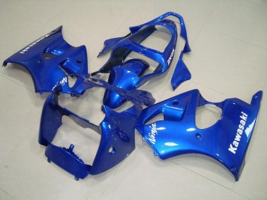 Blau mit Weißen Aufklebern ZX6R 2000-2002 Verkleidungen