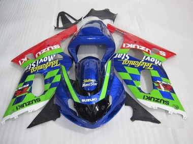 BlauGrün Rot Telefumia Movistar GSXR 600 K1 K2 K3 2001-2003 Verkleidungen