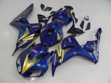 Dunkel blau mit goldenen Streifen CBR 1000 RR 2006-2007 Verkleidungen