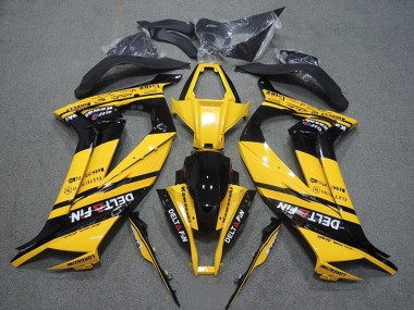 Gelb Schwarz Delt Fin ZX10R 2011-2015 Verkleidungen