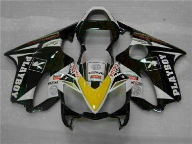 Gelb Silber Schwarz Playboy CBR 600 F4i 2001-2003 Verkleidungen