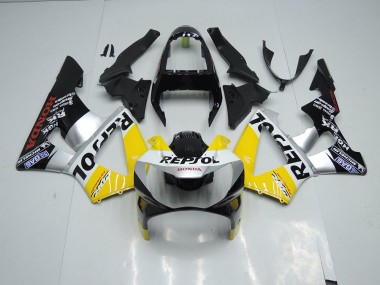 Gelb Silber Schwarz Repsol CBR 900 RR 929 2000-2001 Verkleidungen