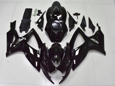 Glänzend Schwarz GSXR 600 / 750 K6 2006-2007 Verkleidungen