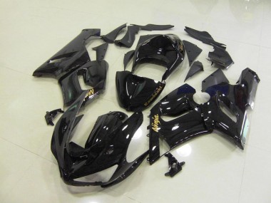 Glänzend Schwarz Gold Aufkleber ZX6R 2005-2006 Verkleidungen