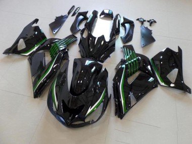Glänzend Schwarz mit Grün Linie ZX14R ZZR 1400 2006-2011 Verkleidungen