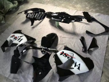 Glänzend schwarz Weiß ZX9R 2000-2001 Verkleidungen