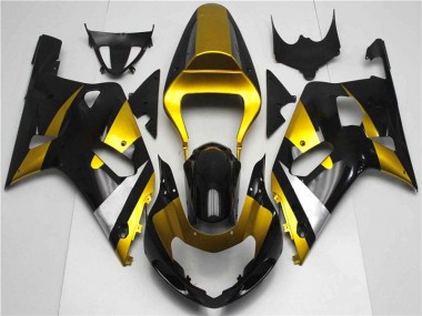 Gold Schwarz GSXR 600 / 750 K1 K2 K3 2001-2003 Verkleidungen