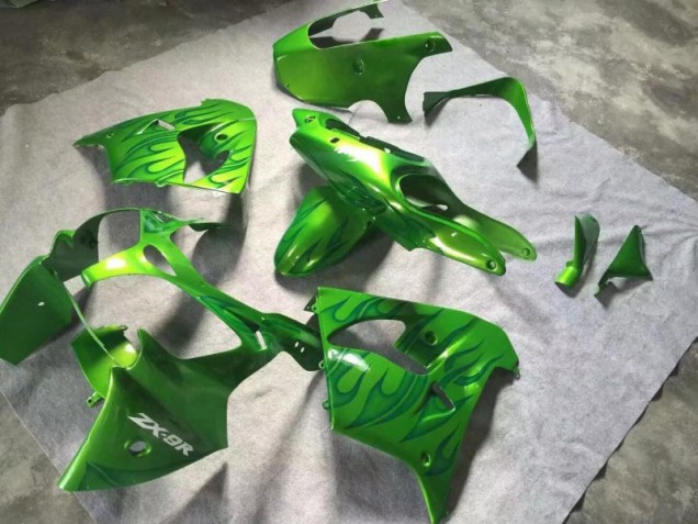 Grün Grüne Flamme ZX9R 2000-2001 Verkleidungen Grün Grüne Flamme ZX9R 2000-2001 Verkleidungen