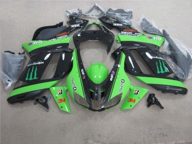 Grün Schwarz 3M Monster ZX6R 2007-2008 Verkleidungen