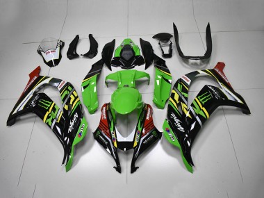 Grün Schwarz Rot Ninja Monster ZX10R 2016-2019 Verkleidungen