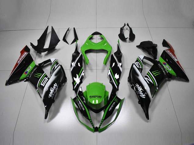 Grün Schwarz Weiß ZX6R 2013-2018 Verkleidungen Grün Schwarz Weiß ZX6R 2013-2018 Verkleidungen