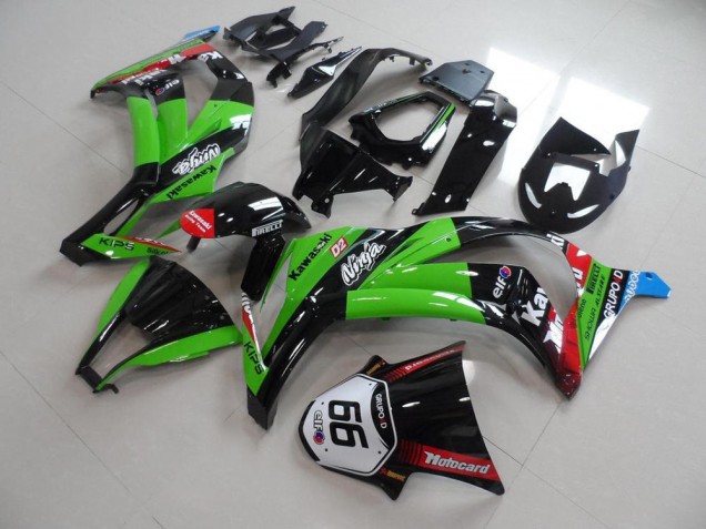 Grün Schwarz mit Nummer 66 ZX10R 2011-2015 Verkleidungen Grün Schwarz mit Nummer 66 ZX10R 2011-2015 Verkleidungen