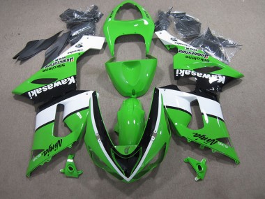 Grün Weiß Schwarz Ninja 636 ZX6R 2005-2006 Verkleidungen