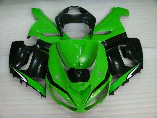Grün Weiß Schwarz ZX6R 2005-2006 Verkleidungen