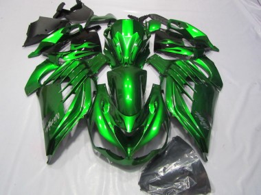 Grün Weißer Ninja Aufkleber ZX14R ZZR 1400 2012-2021 Verkleidungen