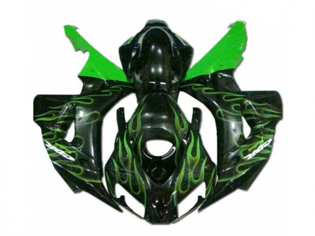 Grüne Flamme Schwarz CBR 1000 RR 2006-2007 Verkleidungen Grüne Flamme Schwarz CBR 1000 RR 2006-2007 Verkleidungen