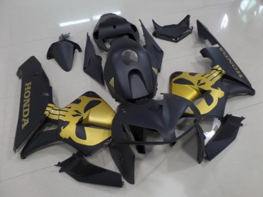 Matt Schwarz mit goldenem Totenkopf CBR 600 RR 2005-2006 Verkleidungen