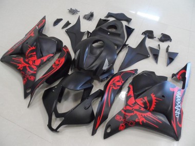 Matt Schwarz mit rotem Totenkopf CBR 600 RR 2009-2012 Verkleidungen
