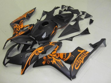 Matt Schwarzer Orange Aufkleber CBR 600 RR 2007-2008 Verkleidungen
