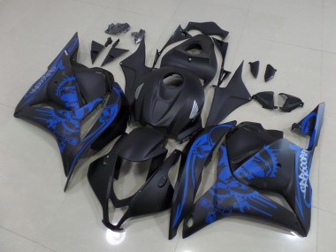 Matt Schwarzer blauer Totenkopf CBR 600 RR 2009-2012 Verkleidungen