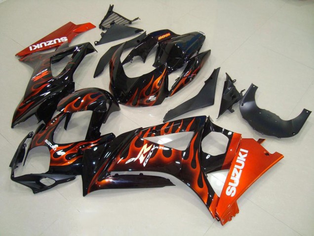 Orange Flamme GSXR 1000 K7 2007-2008 Verkleidungen Orange Flamme GSXR 1000 K7 2007-2008 Verkleidungen