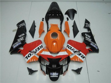 Orange Rot Schwarz Repsol CBR 600 RR 2003-2004 Verkleidungen