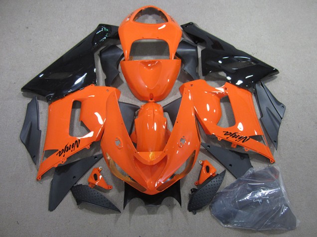 Orange Schwarz Ninja ZX6R 2005-2006 Verkleidungen Orange Schwarz Ninja ZX6R 2005-2006 Verkleidungen
