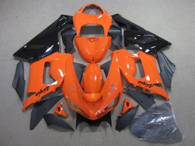 Orange Schwarz Ninja ZX6R 2005-2006 Vollverkleidung Orange Schwarz Ninja ZX6R 2005-2006 Vollverkleidung