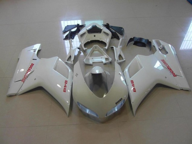 Perl Weiß Rote Aufkleber Ducati 848 1098 1198 2007-2014 Verkleidungen Perl Weiß Rote Aufkleber Ducati 848 1098 1198 2007-2014 Verkleidungen