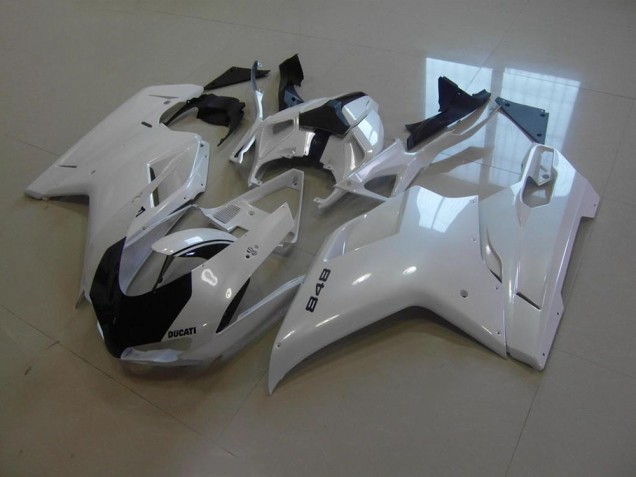 Perl Weiß Schwarz gestreift Ducati 848 1098 1198 2007-2014 Verkleidungen Perl Weiß Schwarz gestreift Ducati 848 1098 1198 2007-2014 Verkleidungen