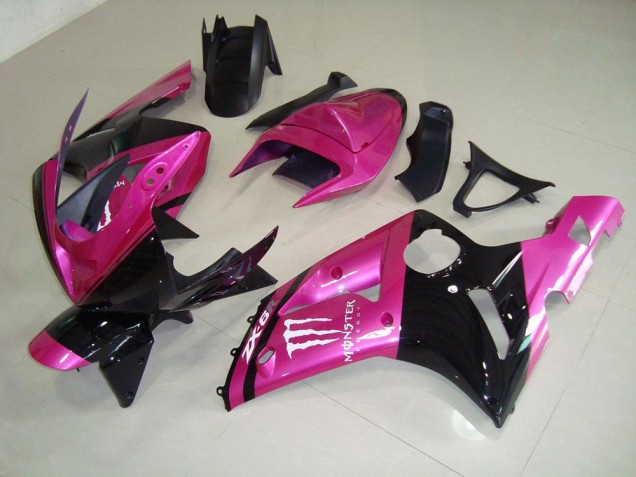 Rosa Schwarz Monster ZX6R 2003-2004 Verkleidungen Rosa Schwarz Monster ZX6R 2003-2004 Verkleidungen