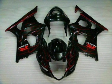 Rot Flamme GSXR 1000 K3 2003-2004 Verkleidungen