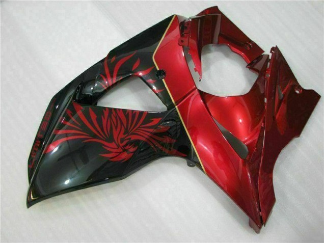 Rot Flamme Schwarz GSXR 1000 K9 2009-2016 Verkleidungen Rot Flamme Schwarz GSXR 1000 K9 2009-2016 Verkleidungen