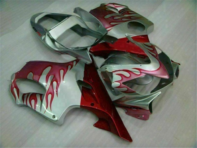 Rot Flamme Silber CBR 600 F4i 2001-2003 Verkleidungen Rot Flamme Silber CBR 600 F4i 2001-2003 Verkleidungen