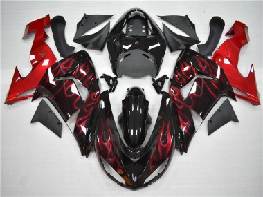 Rot Flamme ZX10R 2006-2007 Verkleidungen